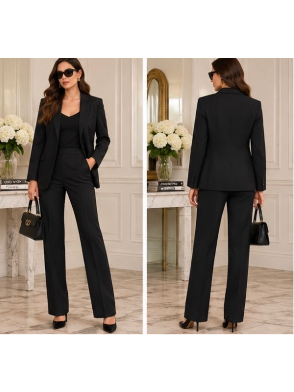 Valentino Black Trousers Size 12 Wool Italian Luxury New w tags